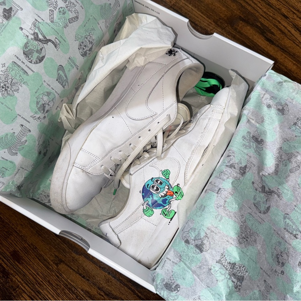 Nike Blazer Flyleather QS Steve Harrington Earth Day 2019 CI5546-100 Size 11 - Picture 6 of 10
